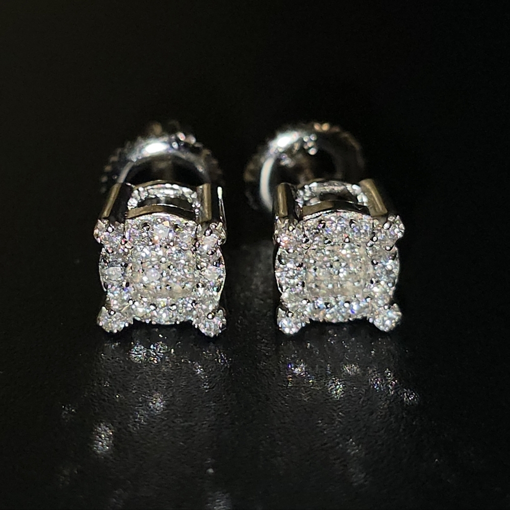 ✨ 0.25 CTW Moissanite Cluster Stud Earrings | S925 Silver | VVS D Color ✨